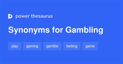 gambling synonyms